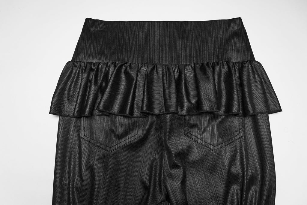 Punk Rave Bellatrix Goth Flared Pants – Spiderweb Mesh High-Waisted