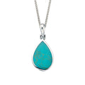 Gecko Jewellery Synthetic Turquoise Teardrop Pendant in Sterling Silver