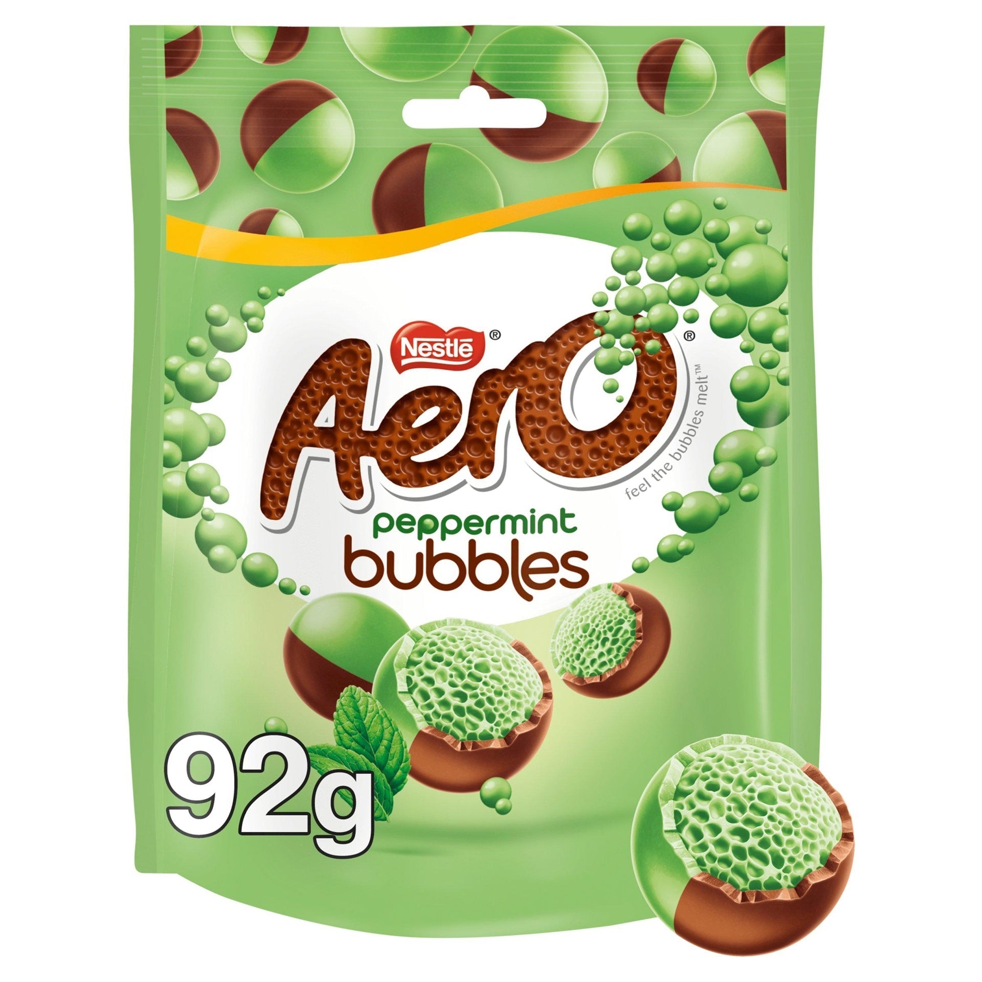 Aero Peppermint Chocolate Bubbles – Bitesize Mint Pouch by Snaps, 92g