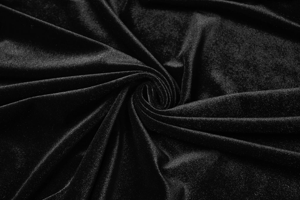 Punk Rave Goth Velvet Cloak – Black Hooded Full-Length Embroidered Cape