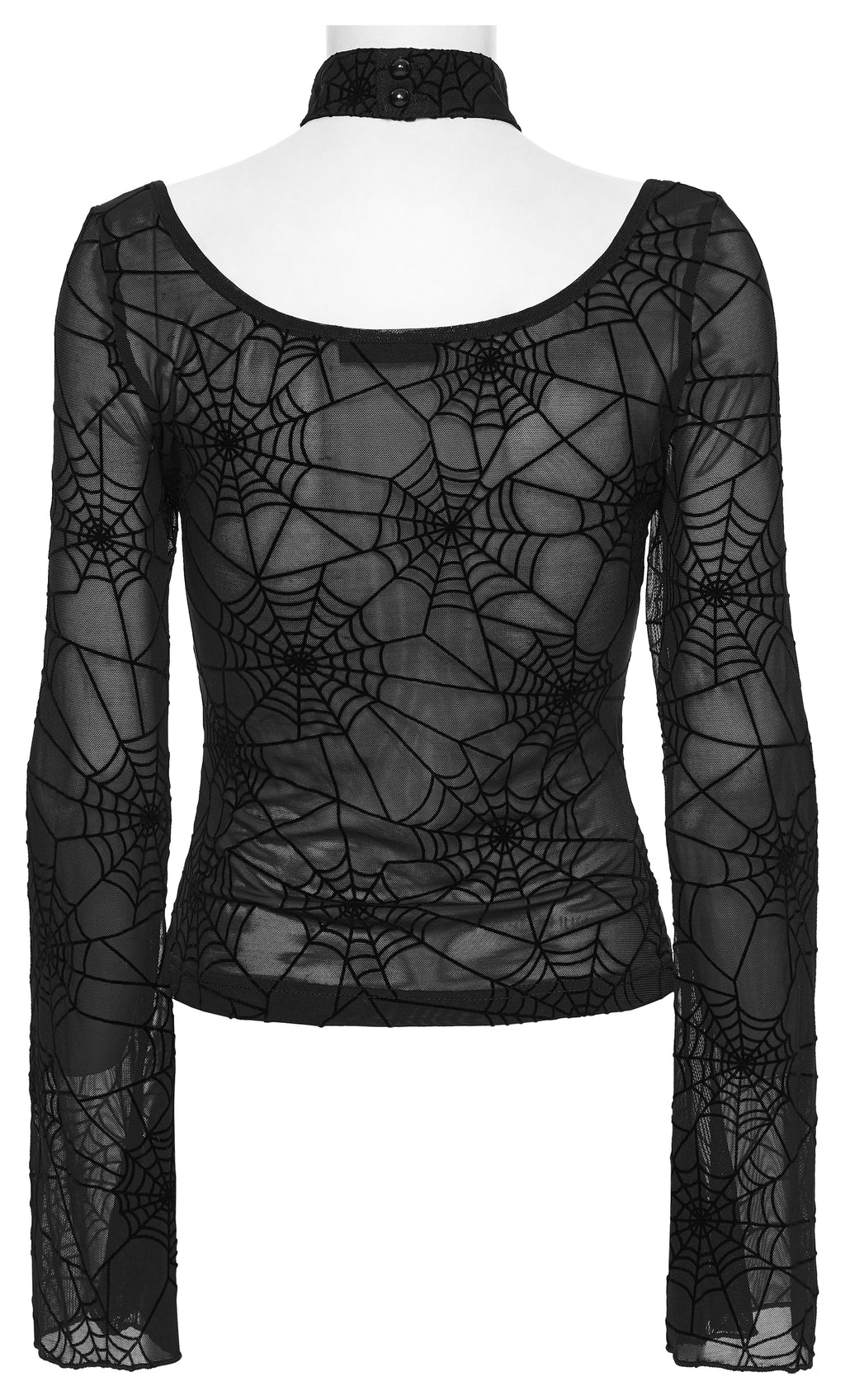 Punk Rave Lilith Gothic Spider Web Mesh T-Shirt – Sheer Halter Top