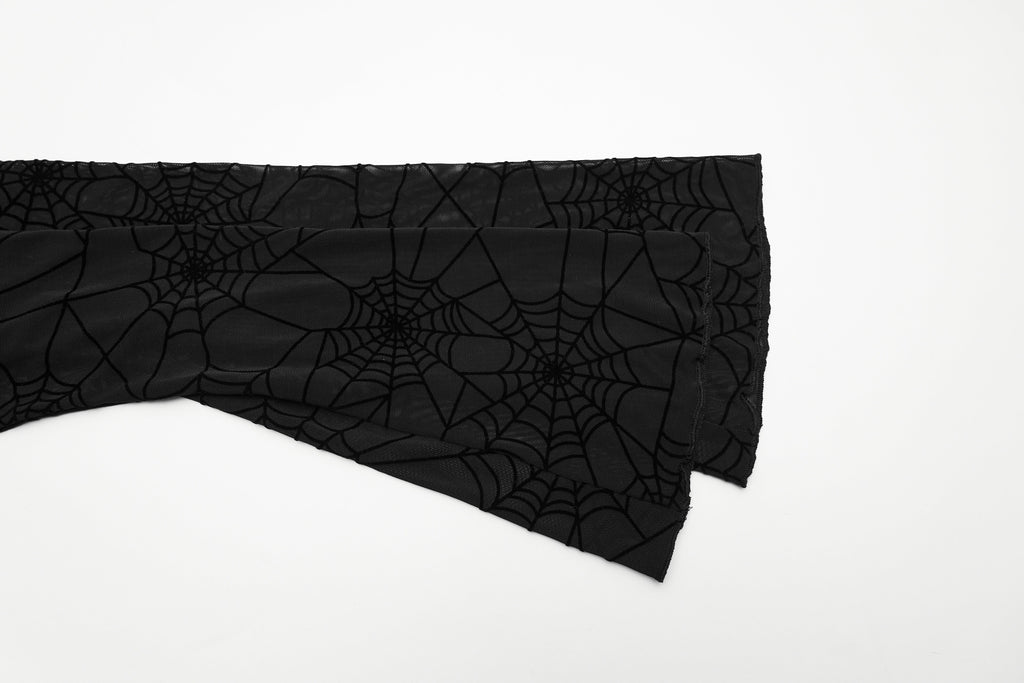 Punk Rave Lilith Gothic Spider Web Mesh T-Shirt – Sheer Halter Top