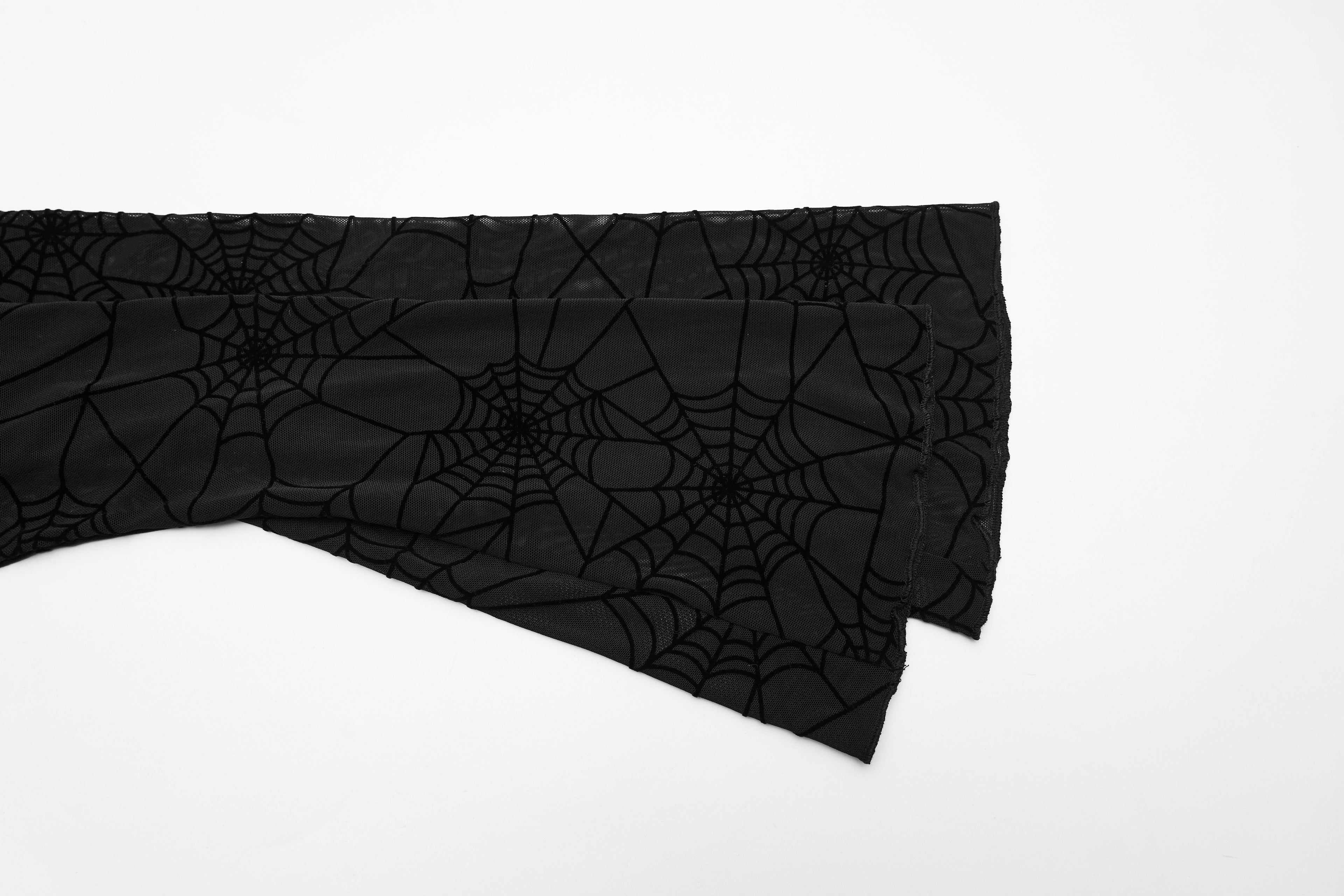 Punk Rave Lilith Gothic Spider Web Mesh T-Shirt – Sheer Halter Top