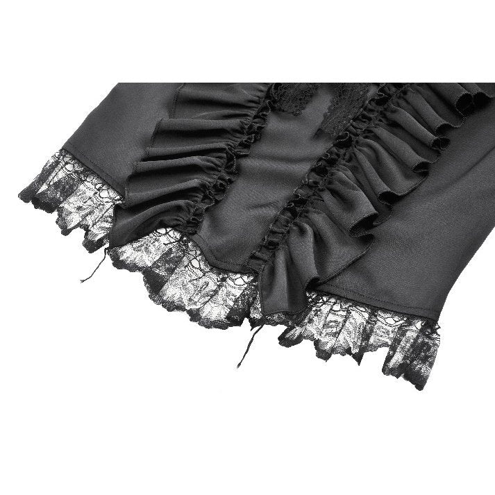 Dark in Love Seraphina Black Ruched Puff Sleeve Corset Top
