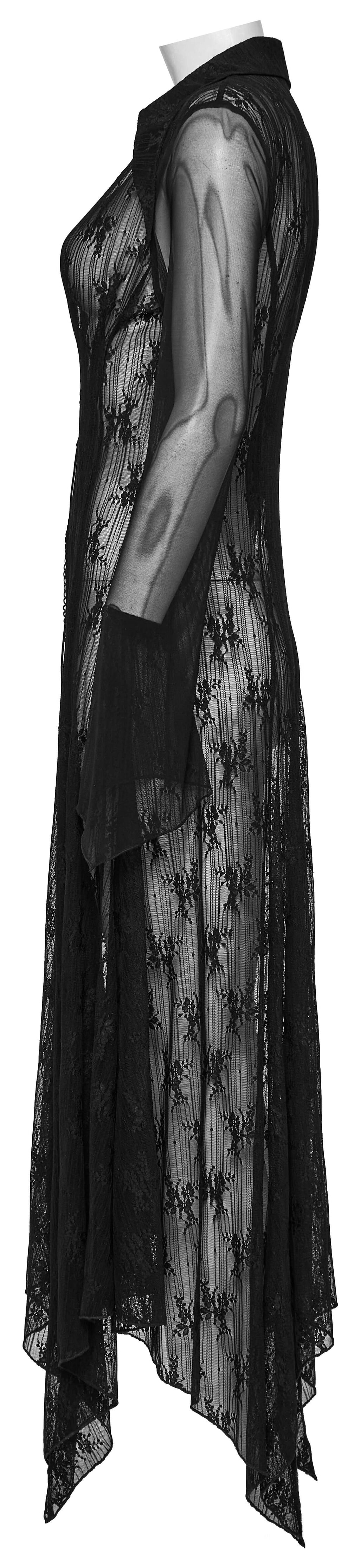 Punk Rave Tau Lace Cardigan – Sheer Mesh Sun Protection Shirt