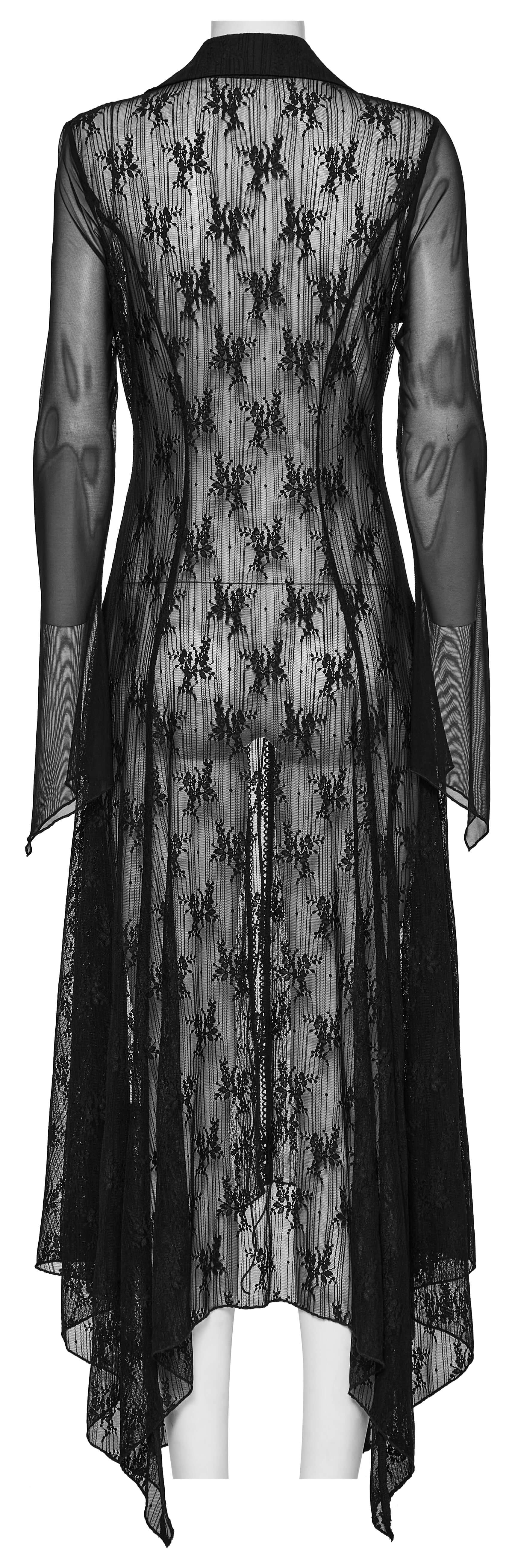 Punk Rave Tau Lace Cardigan – Sheer Mesh Sun Protection Shirt