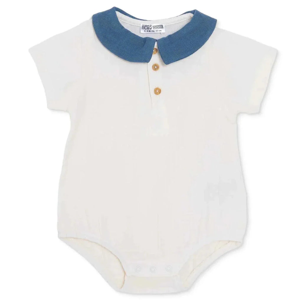 HelloBaby Boys Muslin Bodysuit - Beige