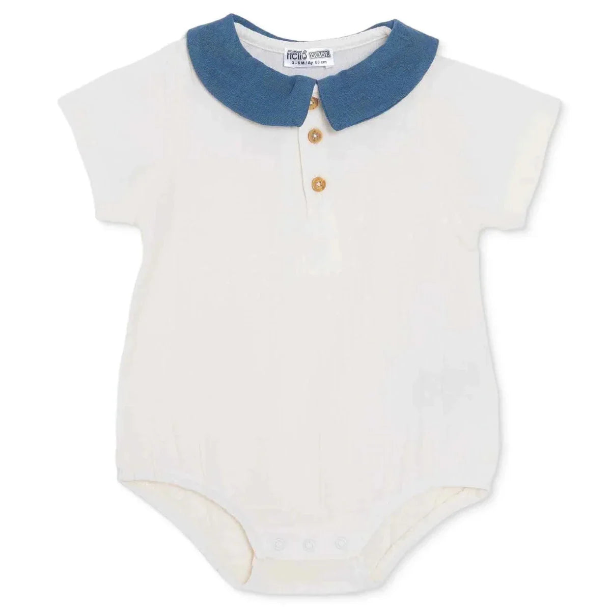 HelloBaby Boys Muslin Bodysuit - Beige