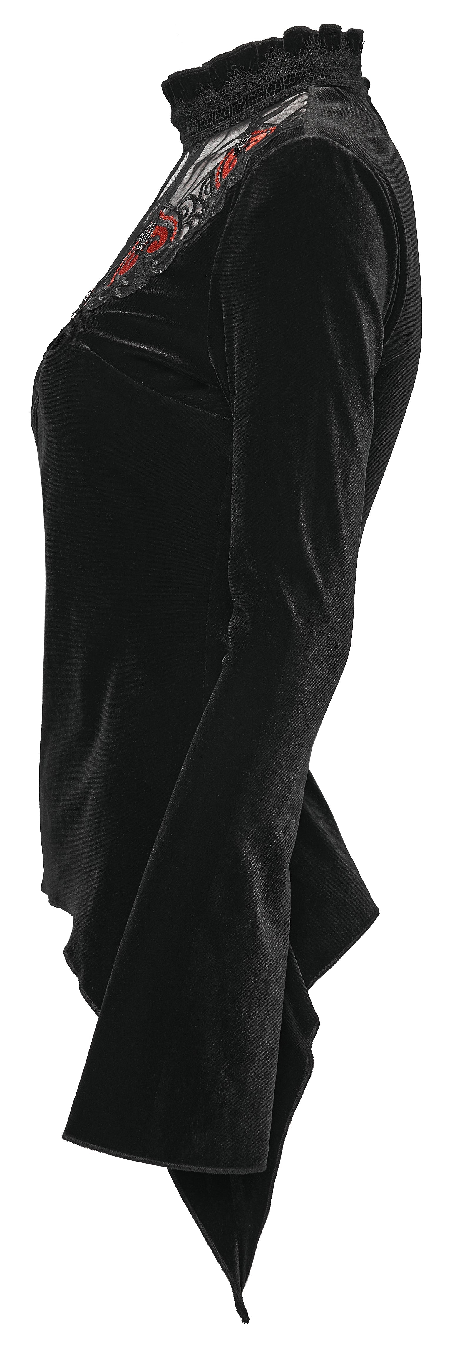 Punk Rave Belladonna Demon’s Hand Velvet Gothic T-Shirt – Red