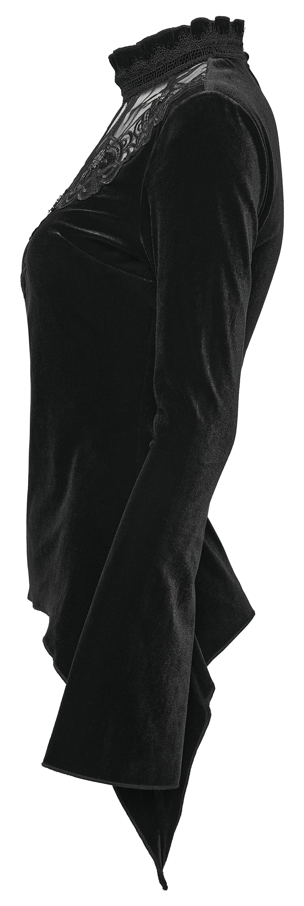 Punk Rave Belladonna Demon’s Hand Velvet T-Shirt | Gothic Slim Fit Top