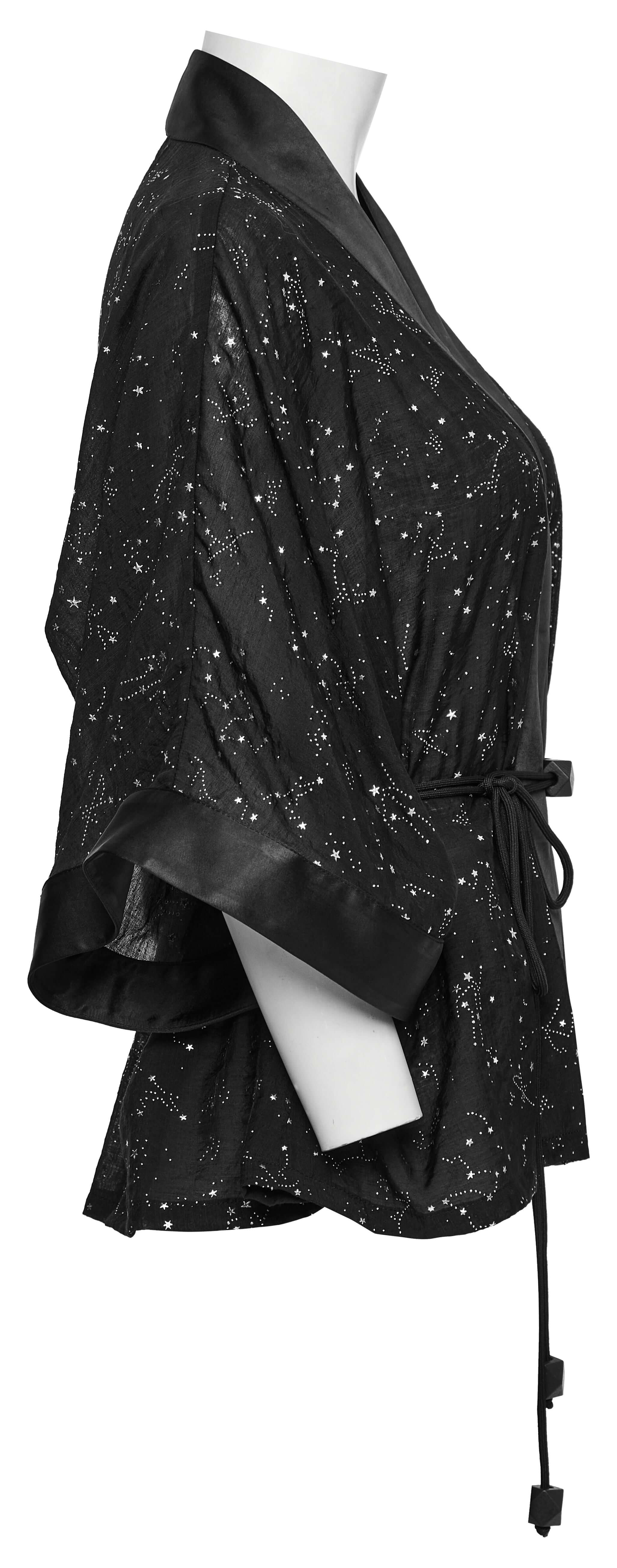 Punk Rave Augusta Constellation Print Kimono Jacket – Textured Tencel