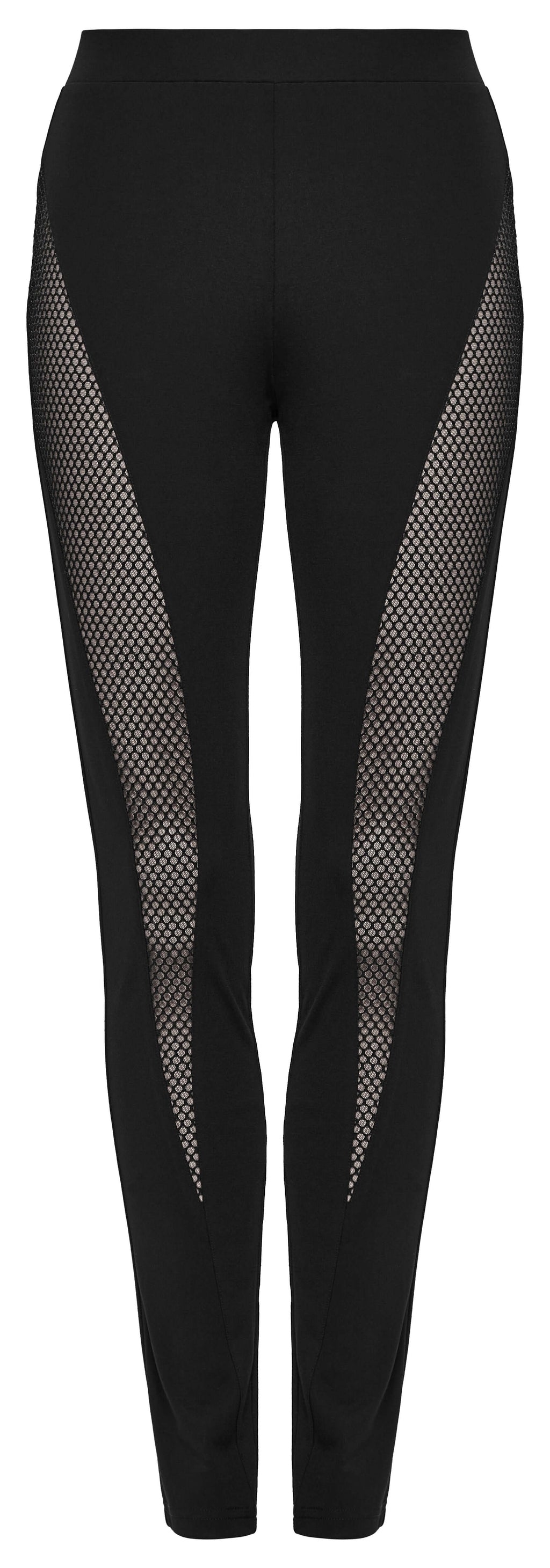 Punk Rave Ausha Leggings – Black Honeycomb Mesh and Knitted Fabric