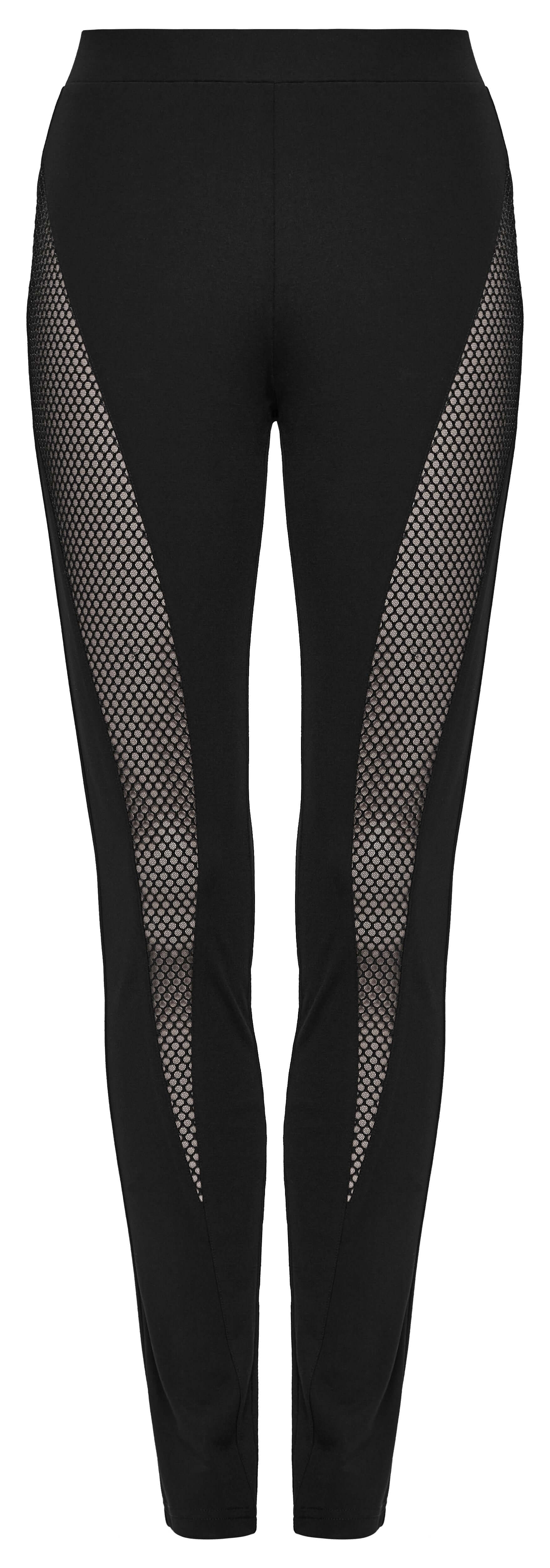 Punk Rave Ausha Leggings – Black Honeycomb Mesh and Knitted Fabric