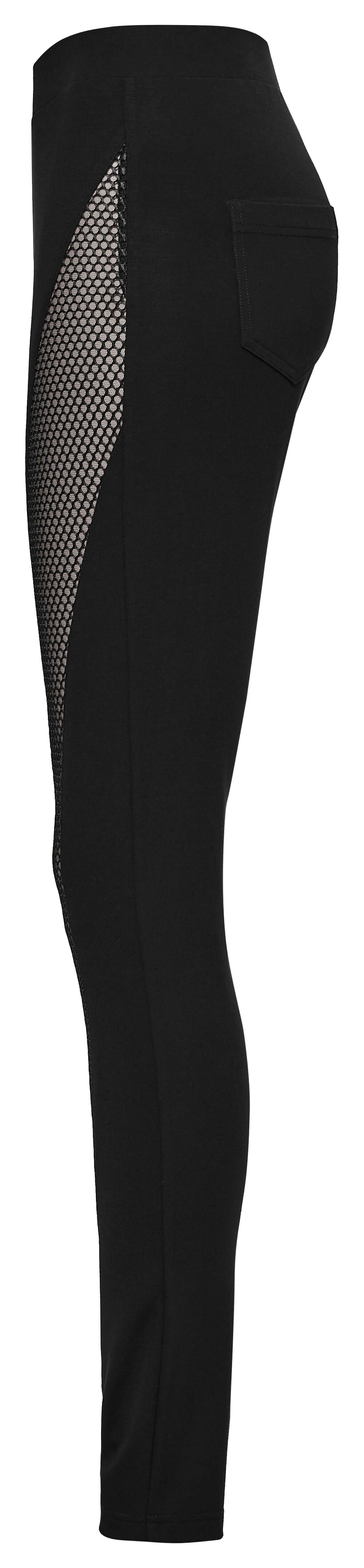 Punk Rave Ausha Leggings – Black Honeycomb Mesh and Knitted Fabric