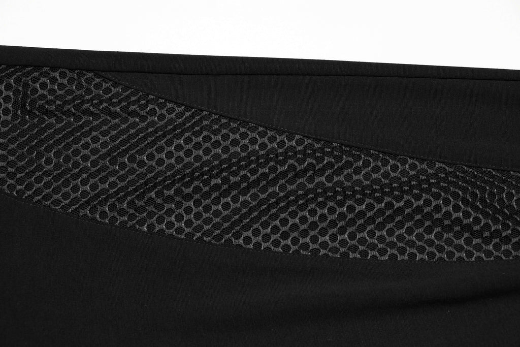 Punk Rave Ausha Leggings – Black Honeycomb Mesh and Knitted Fabric