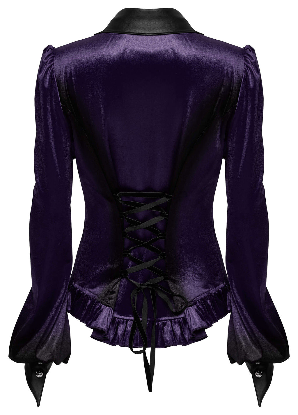 Punk Rave Fawn Gradient Printed Velvet Shirt in Violet – Bat Collar