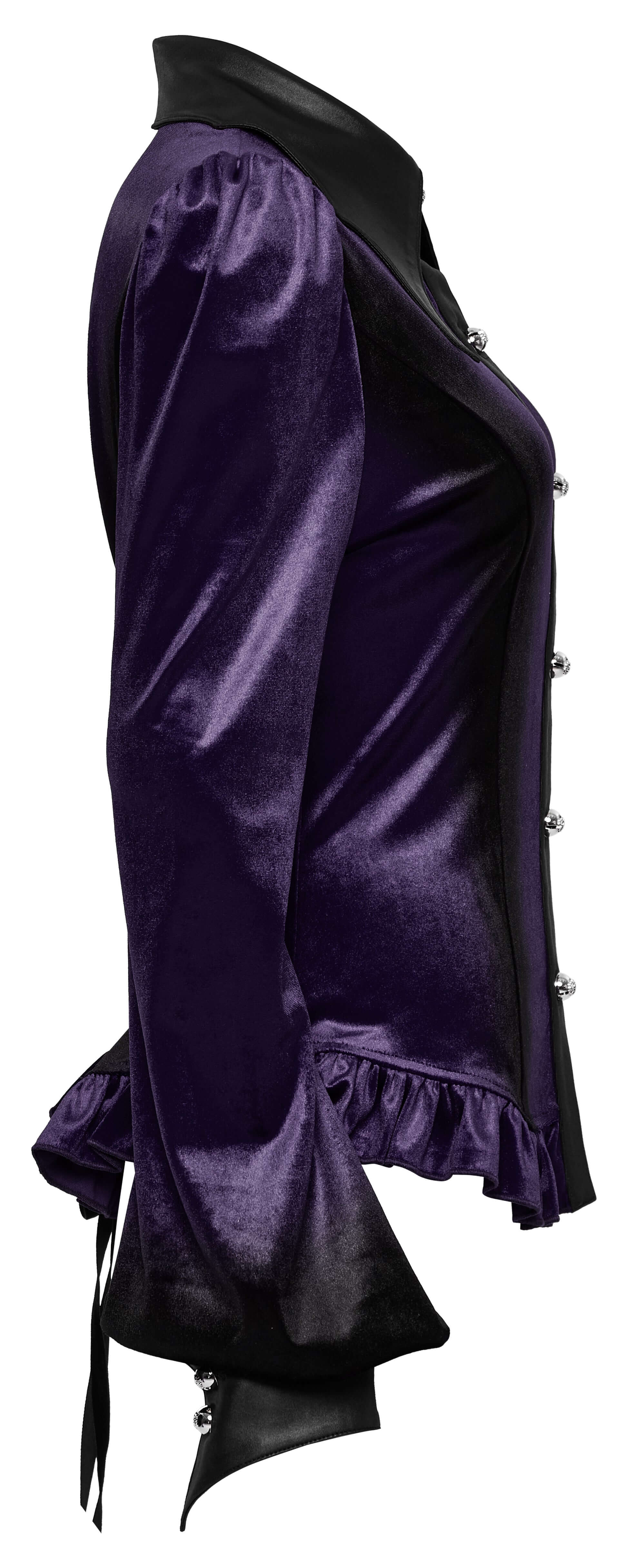 Punk Rave Fawn Gradient Printed Velvet Shirt in Violet – Bat Collar