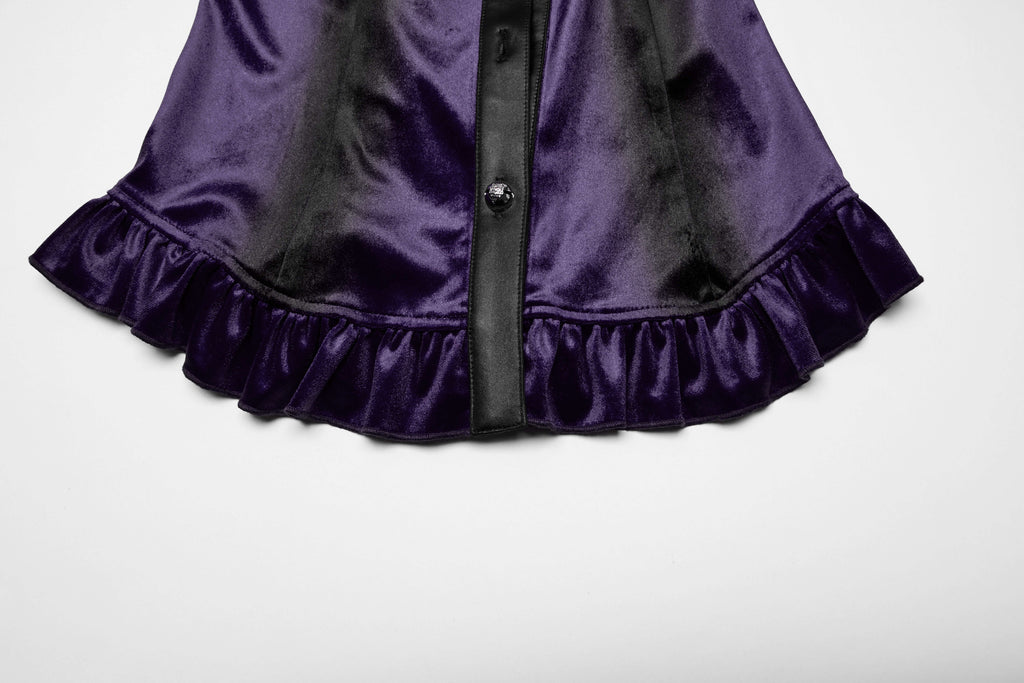 Punk Rave Fawn Gradient Printed Velvet Shirt in Violet – Bat Collar