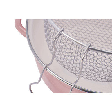 Orsina Telo Deep Fryer with Wire Basket and Glass Lid – Pink