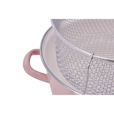 Orsina Telo Deep Fryer with Wire Basket and Glass Lid – Pink