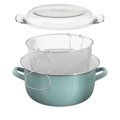 Orsina Telo Green Deep Fryer – Multipurpose Cooker with Glass Lid