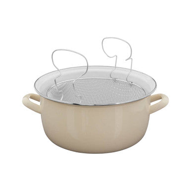 Orsina Telo Deep Fryer – Enamel Steel Cooking Pot with Basket & Lid