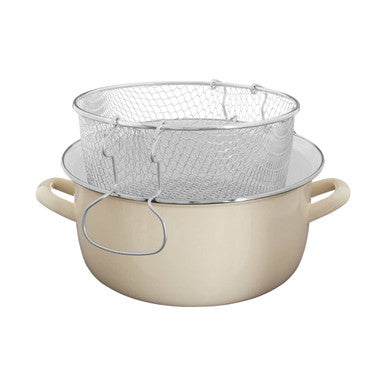 Orsina Telo Deep Fryer – Enamel Steel Cooking Pot with Basket & Lid