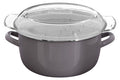Orsina Telo Deep Fryer – Enamel Steel Stovetop Pot with Basket, Grey