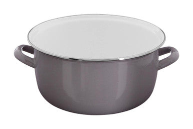 Orsina Telo Deep Fryer – Enamel Steel Stovetop Pot with Basket, Grey