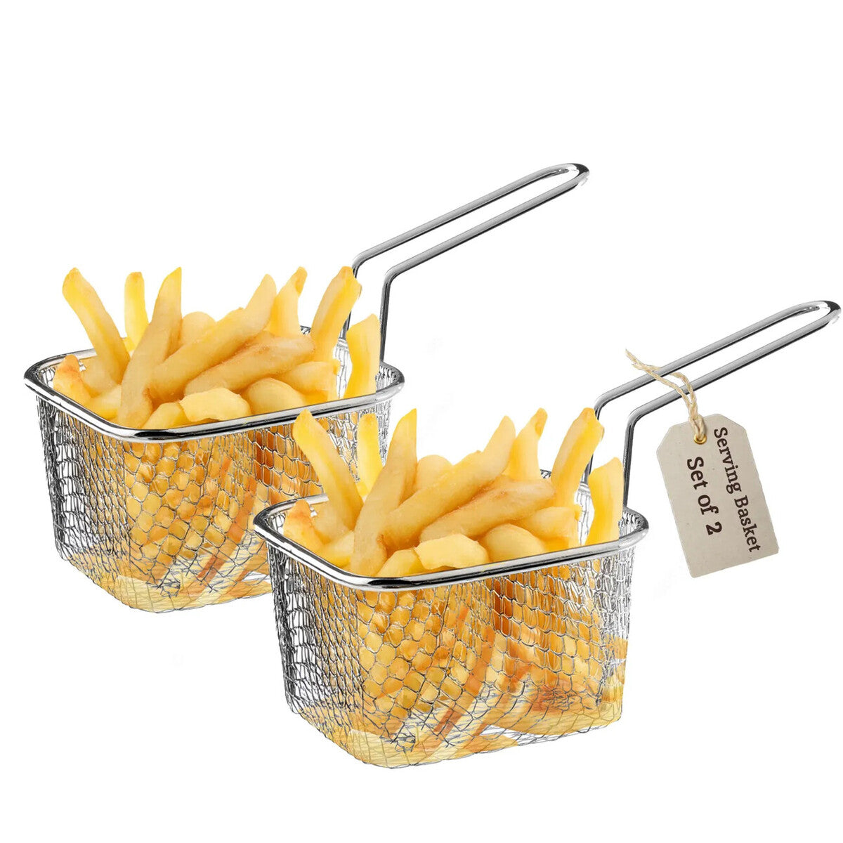 Orsina Telo French Fries Serving Basket | Stainless Steel Square Wire