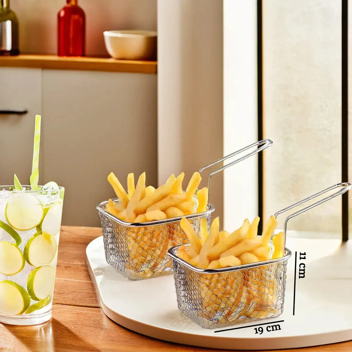 Orsina Telo French Fries Serving Basket | Stainless Steel Square Wire