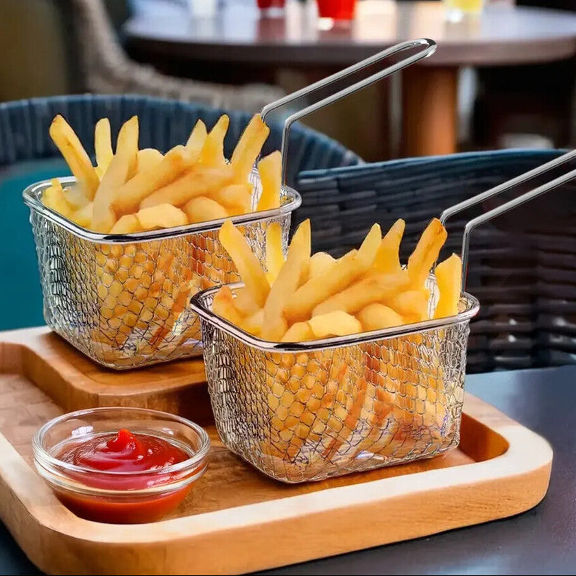 Orsina Telo French Fries Serving Basket | Stainless Steel Square Wire