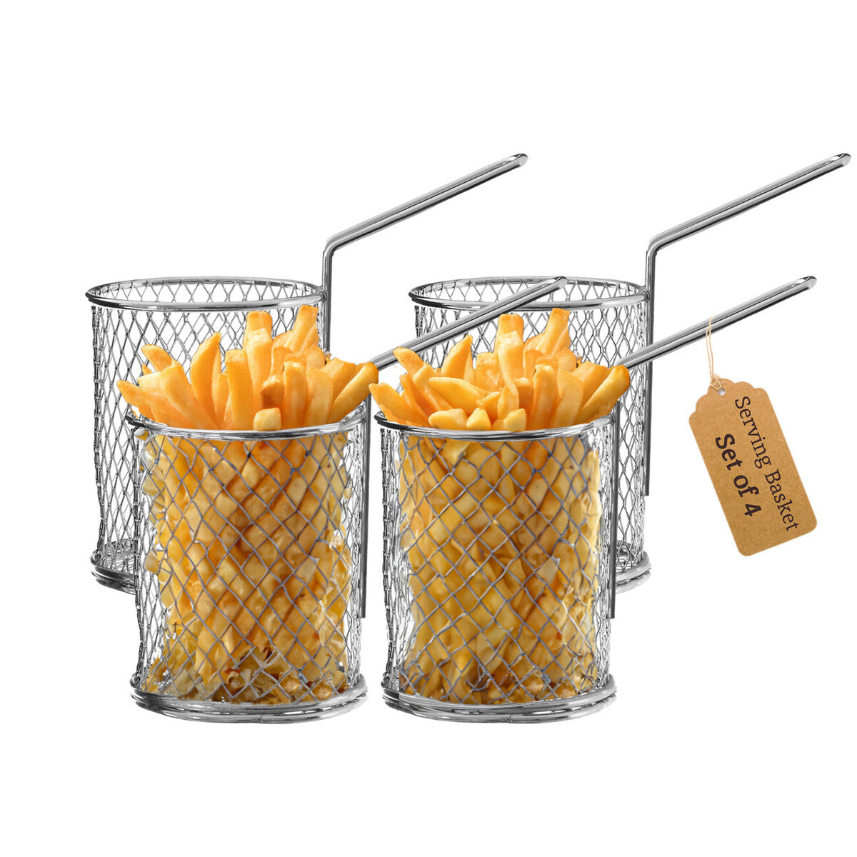 Orsina Round Mini Fryer Basket – Stainless Steel Servingware
