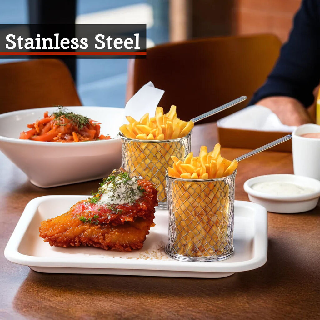 Orsina Round Mini Fryer Basket – Stainless Steel Servingware
