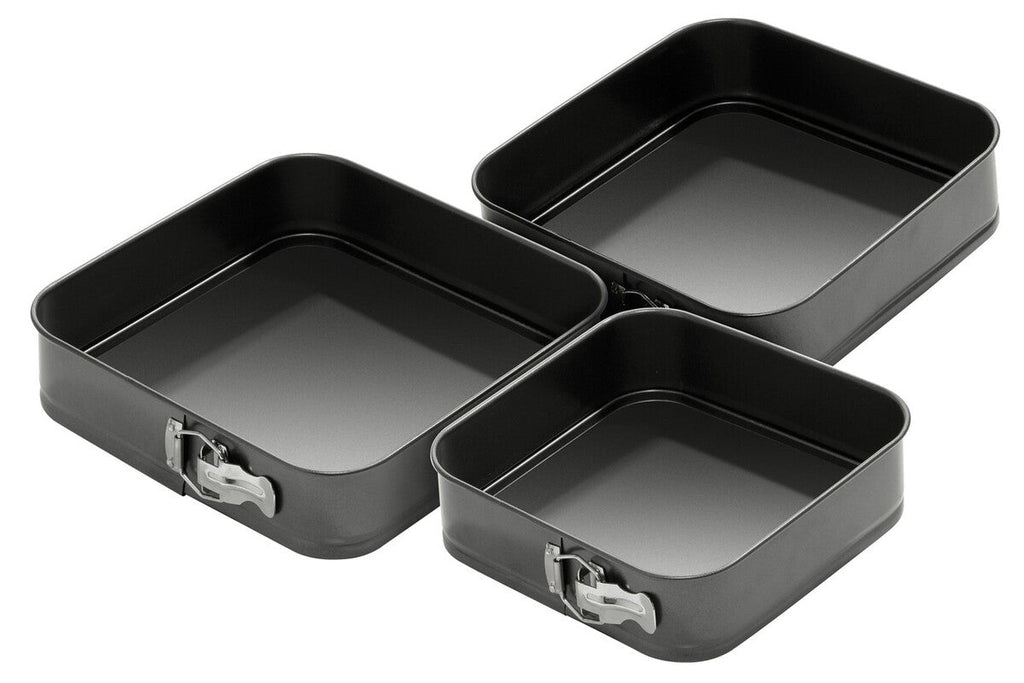 Orsina Mari Square Springform Cake Tins - Set of 3 Non-Stick Pans