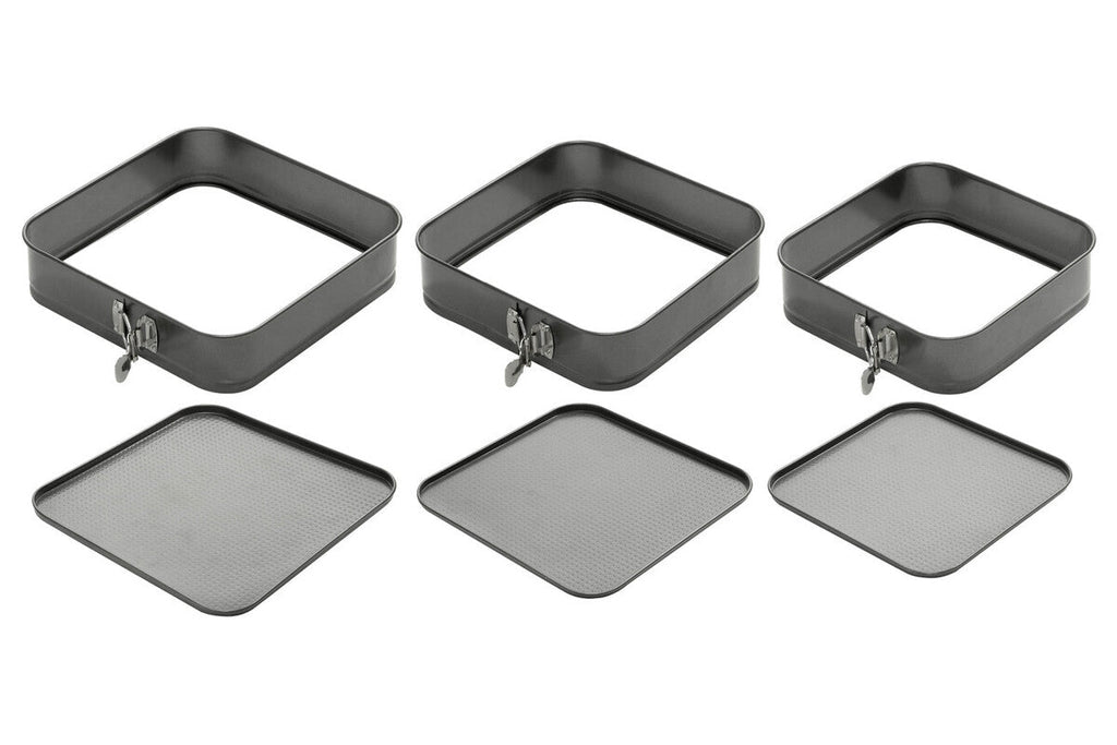 Orsina Mari Square Springform Cake Tins - Set of 3 Non-Stick Pans