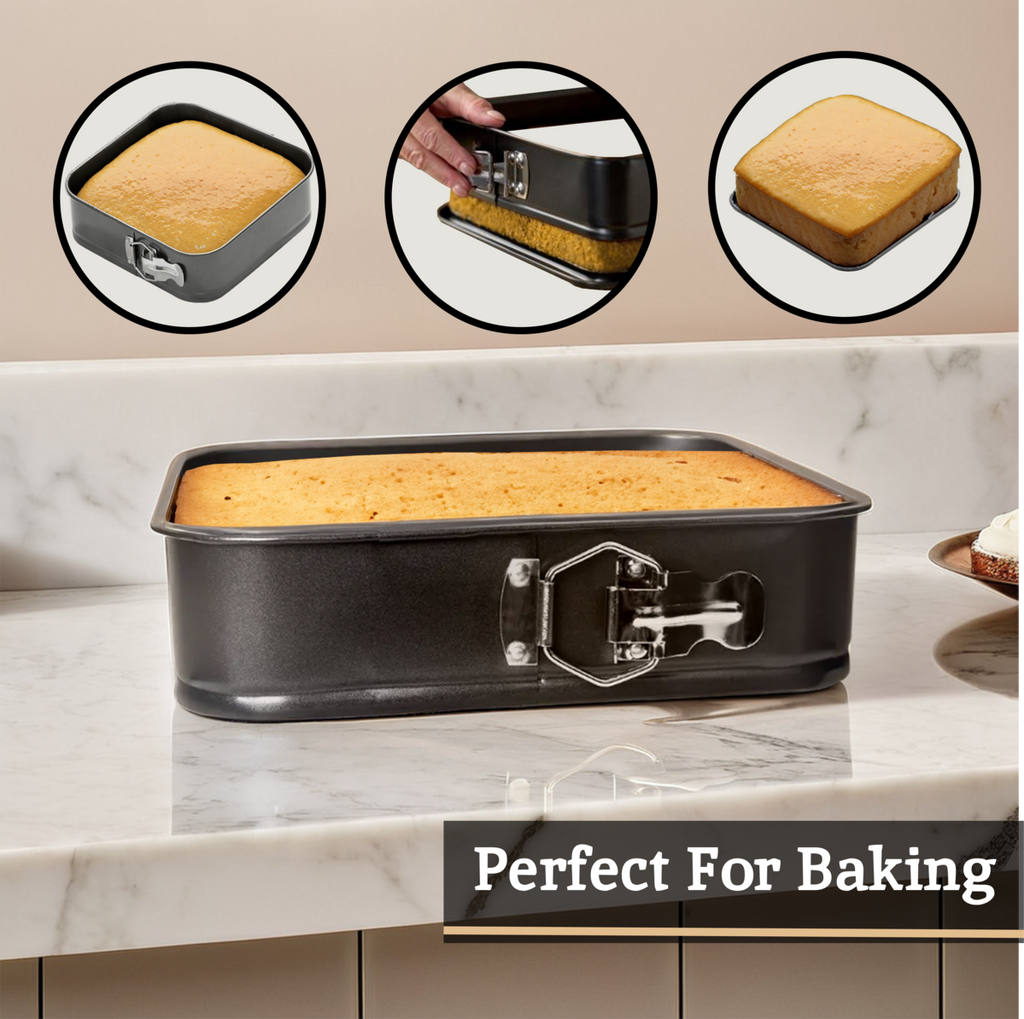 Orsina Mari Square Springform Cake Tins - Set of 3 Non-Stick Pans