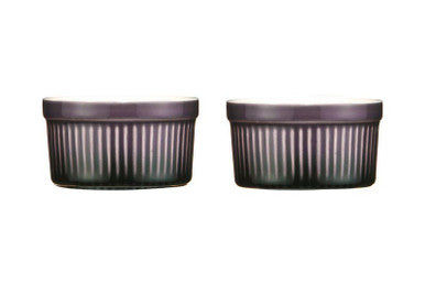 Orsina Ovenlove Purple Ceramic Ramekins – Set of 2 Heat-Safe Dishes