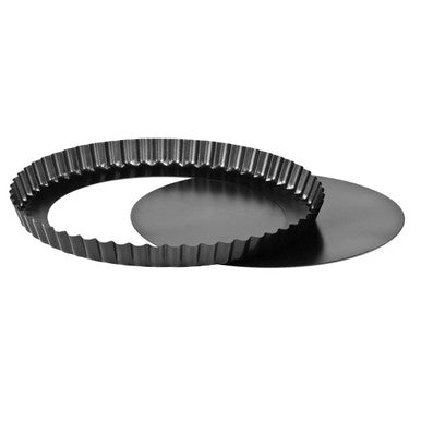 Orsina Mari Non-Stick 28cm Loose Base Flan and Quiche Tin – Black