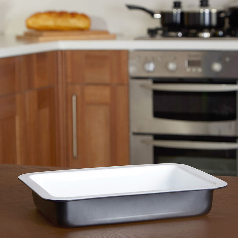 Orsina Ecocook Black Rectangular Roasting Dish | Non-Stick Bakeware