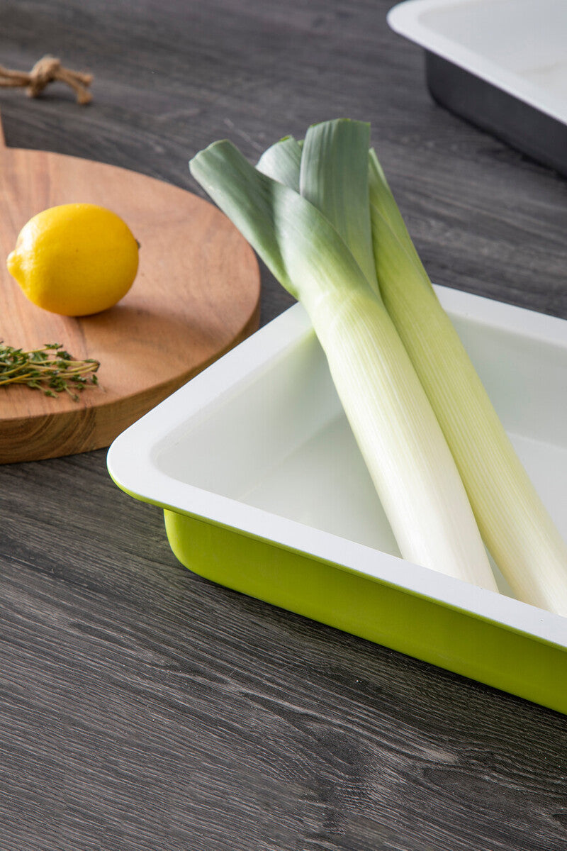 Ecocook Lime Green Non-Stick Ceramic Roasting Dish by Orsina