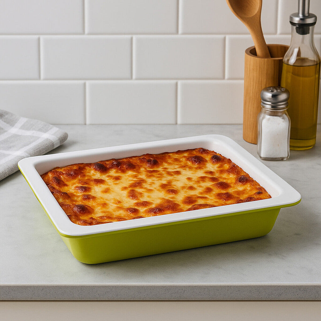 Orsina Ecocook Round Baking Dish – Lime Green Non-Stick Mineral Surface