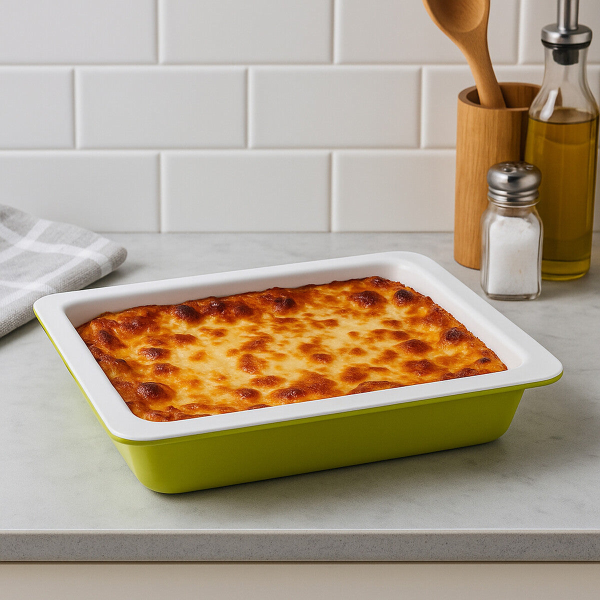Orsina Ecocook Round Baking Dish – Lime Green Non-Stick Mineral Surface