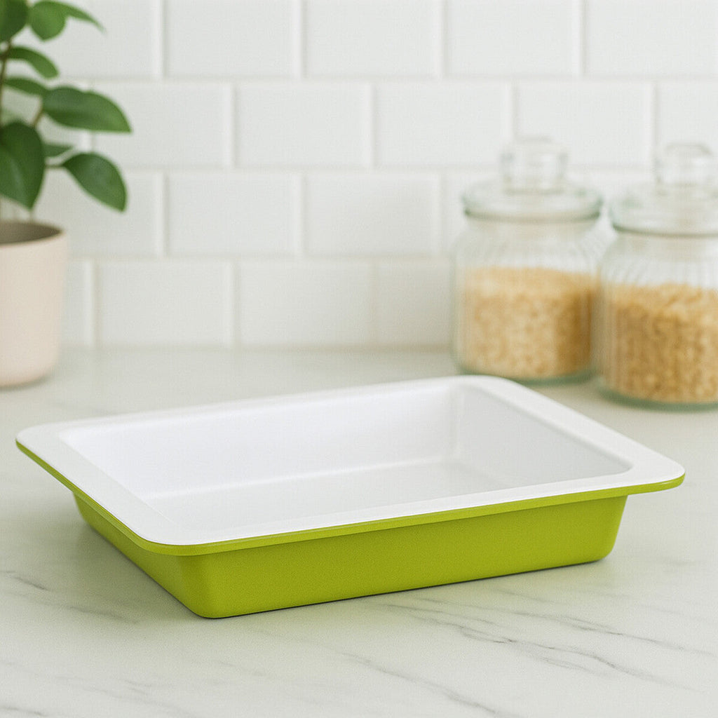 Orsina Ecocook Round Baking Dish – Lime Green Non-Stick Mineral Surface