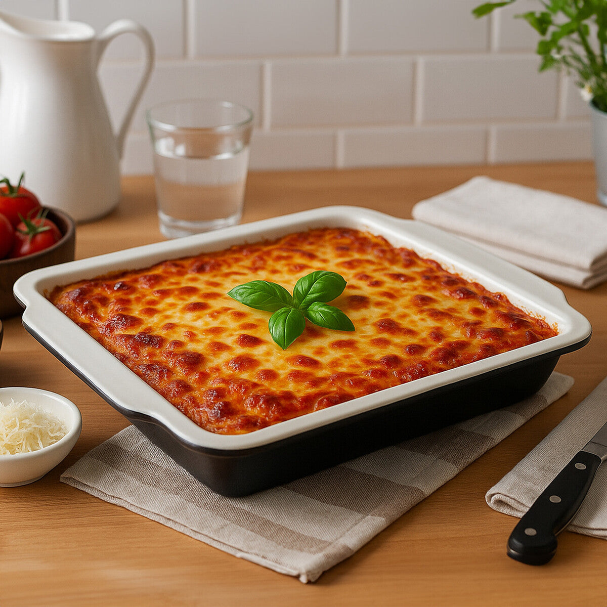 Orsina Ecocook Non-Stick Baking Dish with Handles – Black Roasting Pan