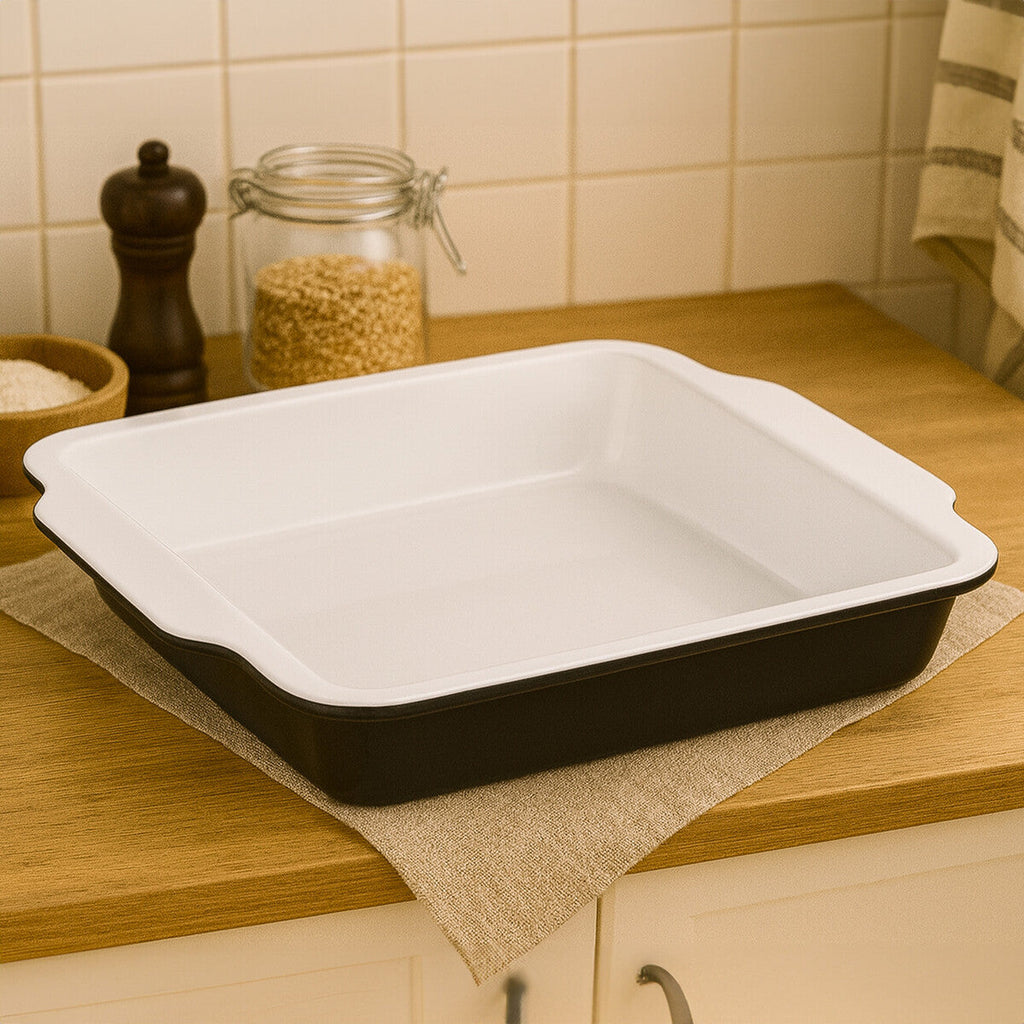 Orsina Ecocook Non-Stick Baking Dish with Handles – Black Roasting Pan
