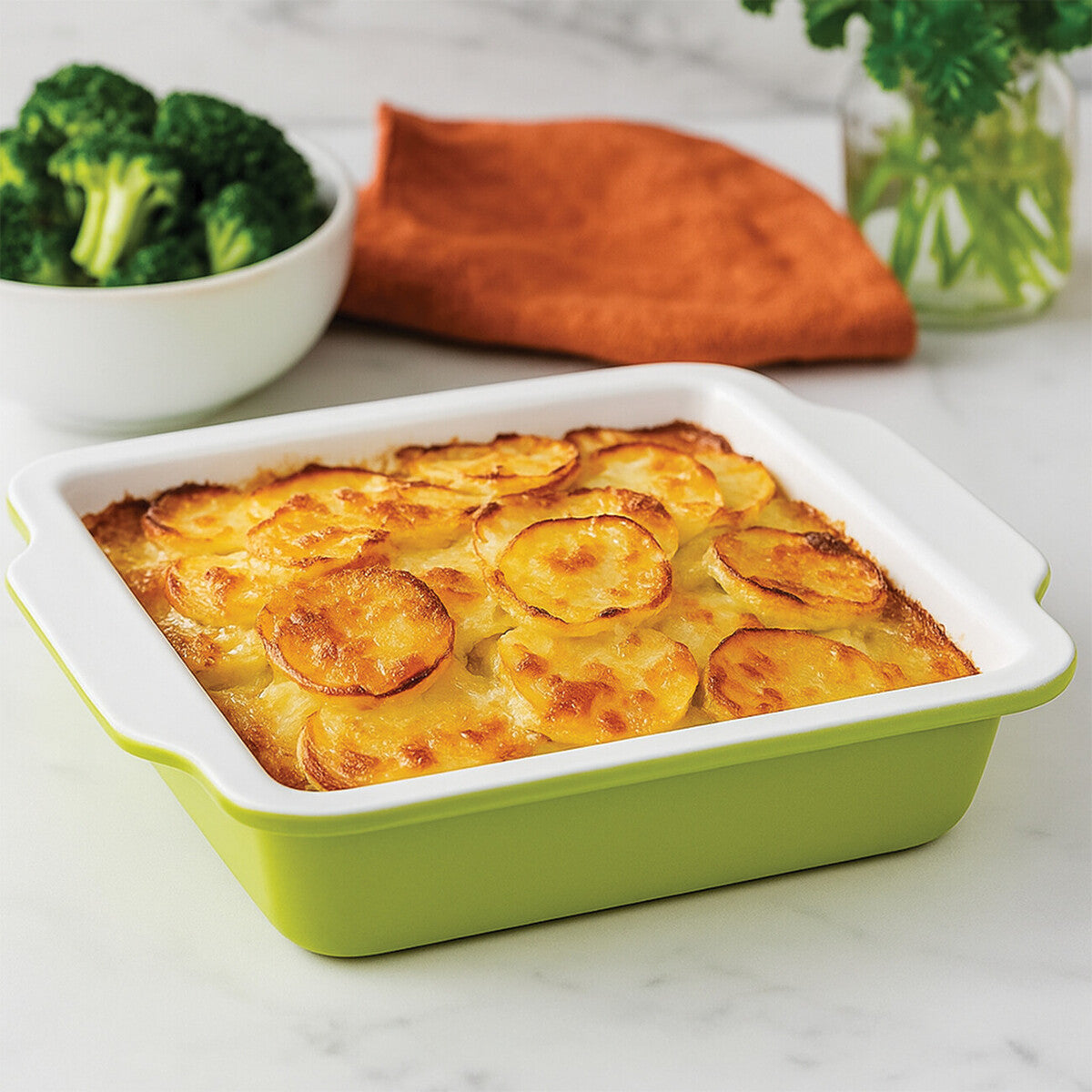 Orsina Ecocook Square Baking Dish – Non-Stick Lime Green Roasting Pan