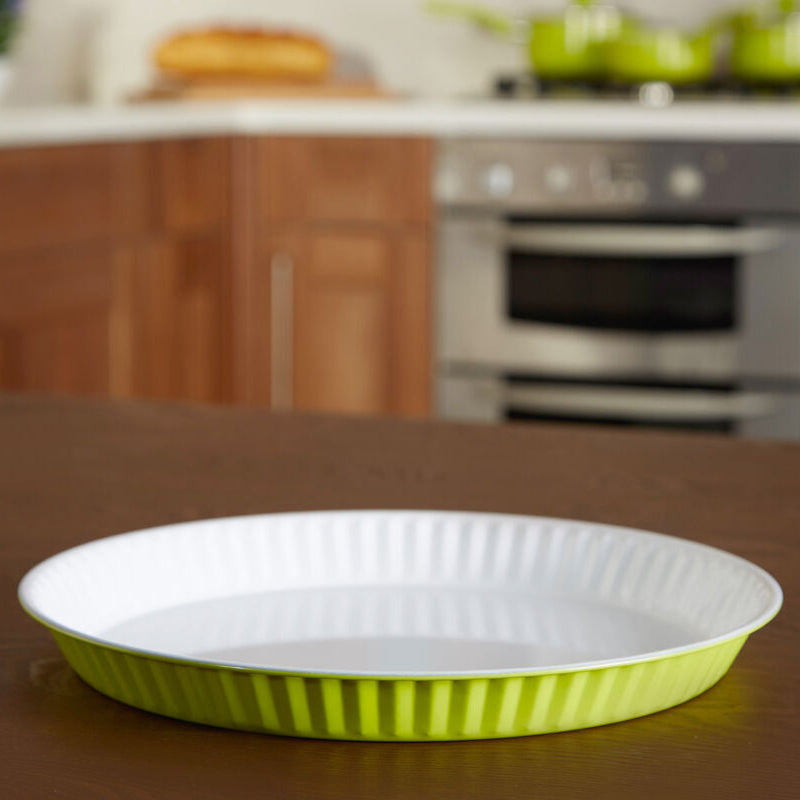 Orsina Ecocook Non-Stick Flan Dish – Lime Green & White Tart Pan