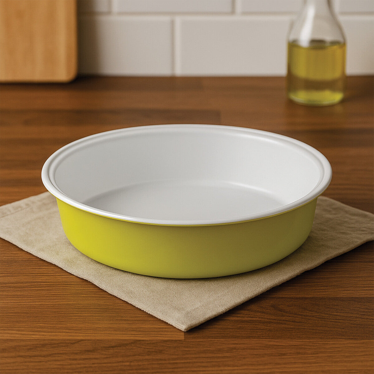 Orsina Ecocook Non-Stick Cake Tin – PTFE-Free Lime Green and White