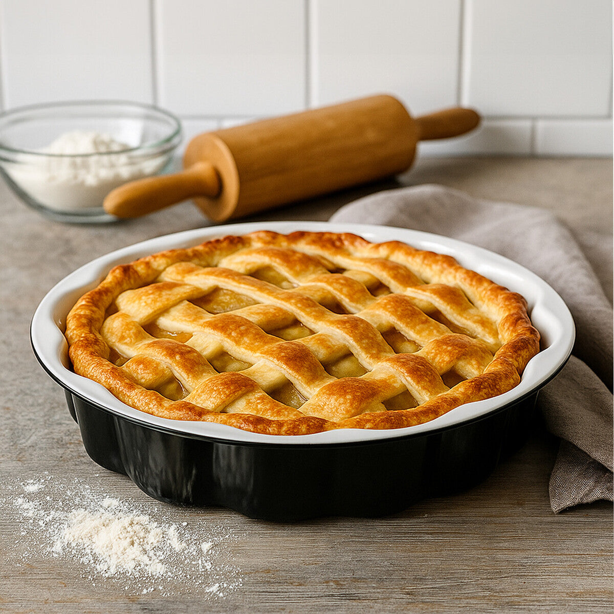 Orsina Ecocook Black Flan Dish – Non-Stick Mineral Quiche & Tart Pan